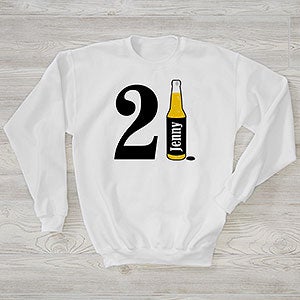 21st Birthday Personalized Hanes Adult Crewneck Sweatshirt
