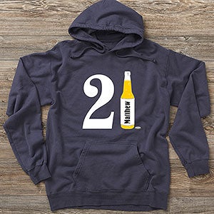 21st Birthday Personalized Hanes Adult ComfortWash Hoodie