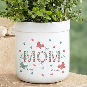 Floral Mom Personalized Outdoor Flower Pot by philoSophie's