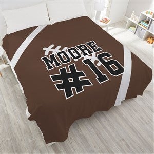 Football Personalized 90x90 Plush Queen Fleece Blanket