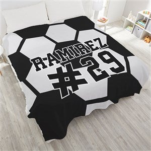 Soccer Personalized 90x90 Plush Queen Fleece Blanket