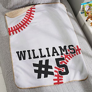 Baseball Personalized 30x40 Sherpa Blanket