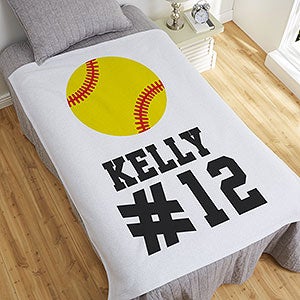 Softball Personalized 50x60 Sweatshirt Blanket