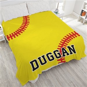 Softball Personalized 90x108 Plush King Fleece Blanket