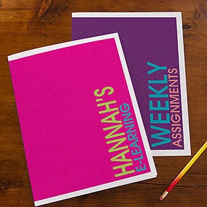 Bold Name Personalized E-Learning Folders - Set of 2