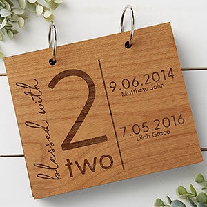 Blessed With Personalized Natural Alderwood Photo Album