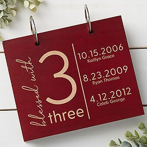 Blessed With Personalized Red Poplar Wood Photo Album