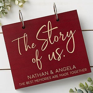 The Story Of Us Personalized Red Poplar Wood Photo Album