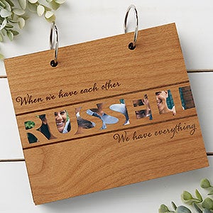 Family Name Personalized Natural Alderwood Photo Album