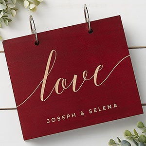 Love Personalized Wood Photo Album - Red Poplar