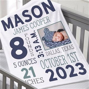 Personalized Baby Boy Mink Blanket Makes a Great Newborn baby gift Measures 30” x 40” 