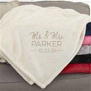 Stamped Elegance Personalized 60x80 Beige Fleece Blanket
