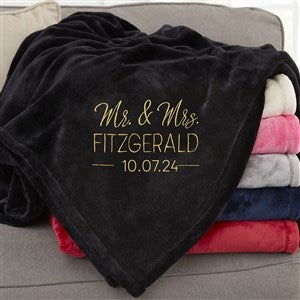 Stamped Elegance Personalized 60x80 Black Fleece Blanket