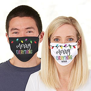 Merry Everything Personalized Christmas Adult Deluxe Face Mask with Filter - #30110