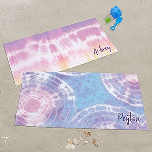 Pastel Tie Dye Personalized 30x60 Beach Towel