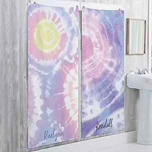 Pastel Tie Dye Personalized 30x60 Bath Towel