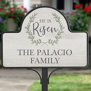 He Is Risen Personalized Magnetic Garden Sign
