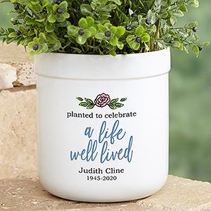 Planted to Celebrate a Life Personalized Memorial Flower Pot