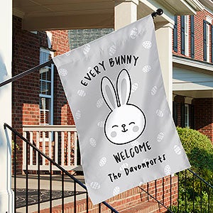 Every Bunny Welcome Personalized Easter House Flag