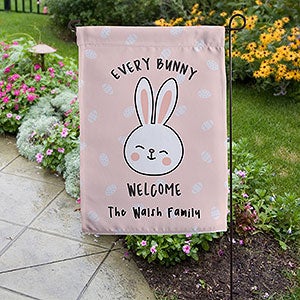 Every Bunny Welcome Personalized Garden Flag