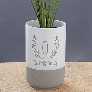Farmhouse Floral Personalized Cement Vase
