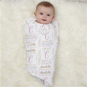 Modern All About Baby Girl Personalized Baby Receiving Blanket