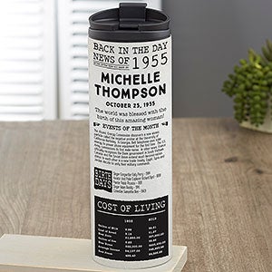 Back in the Day Personalized 16 oz Travel Tumbler