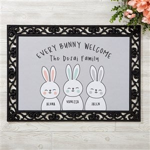 Bunny Family Character Personalized Easter Doormat - 18x27