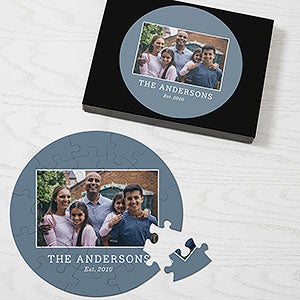 Family Photo Collage Personalized 26 Pc Round Puzzle