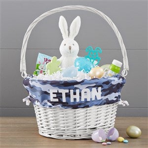 Camo Personalized White Wicker Easter Basket