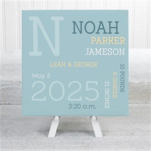 Modern All About Baby Boy Personalized Mini Baby Canvas Prints