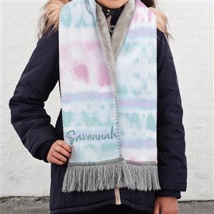 Pastel Tie Dye Personalized Kid's Sherpa Scarf