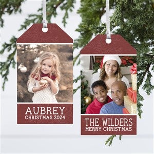 Personalized Photo Wood Tag Ornament