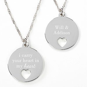 I Carry You In My Heart Personalized Romantic Necklace