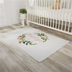 Floral Baby Girl Personalized Nursery Area Rug - 30x48