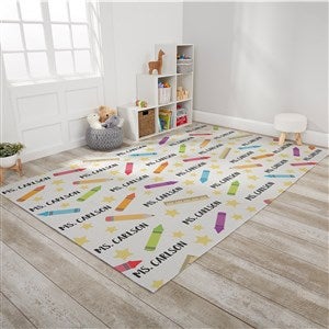 School Supplies Personalized 60x96 Classroom Area Rug