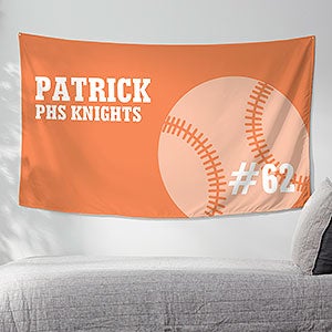Baseball Personalized Wall Tapestry