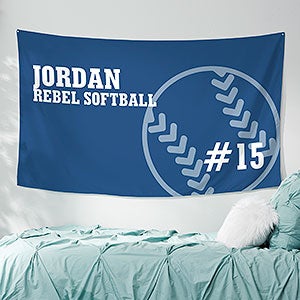 Softball Personalized Wall Tapestry