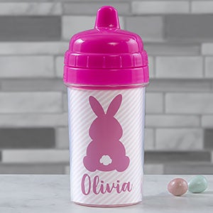 Pastel Bunny Personalized Toddler 10oz Sippy Cup - Pink