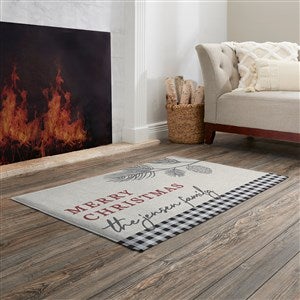 Festive Foliage Personalized 30x48 Christmas Area Rug