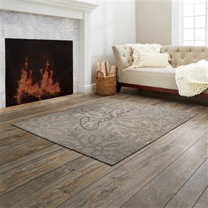Neutral Snowflakes Personalized Area Rug 48x60