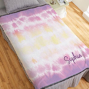Pastel Tie Dye Personalized 56x60 Woven Throw