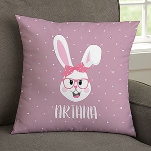 Build Your Own Bunny Personalized Easter 14x14 Velvet Throw Pillow