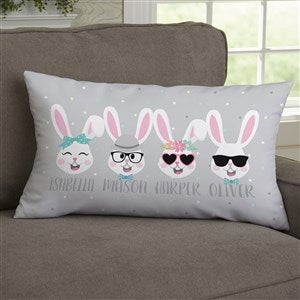 Build Your Own Bunny Personalized Easter Lumbar Velvet Throw Pillow