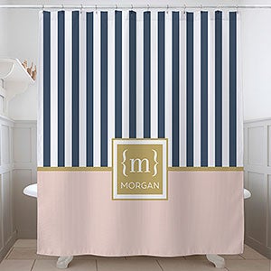 Classy Monogram Personalized Shower Curtain