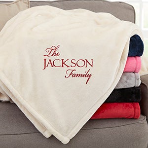 Elegant Family Personalized 50x60 Beige Fleece Blanket