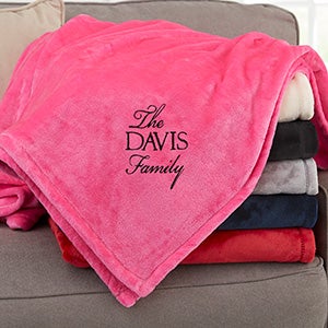 Elegant Family Personalized 50x60 Pink Fleece Blanket