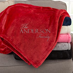 Elegant Family Personalized 50x60 Red Fleece Blanket