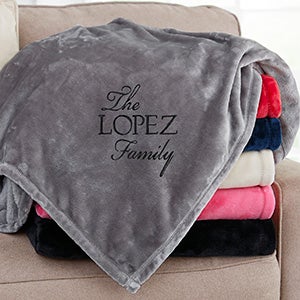 Elegant Family Personalized 50x60 Grey Fleece Blanket