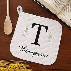 Black & White Personalized Monogram Potholder